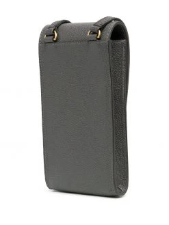 Thom Browne pebbled calf leather phone holder