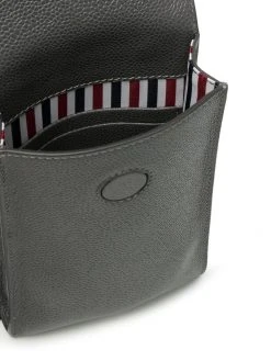 Thom Browne pebbled calf leather phone holder