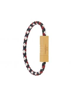 Thom Browne logo plaque leather bracelet