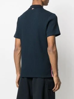 Thom Browne ribbed short-sleeve polo shirt