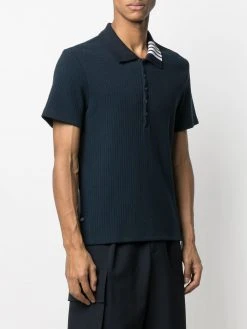 Thom Browne ribbed short-sleeve polo shirt