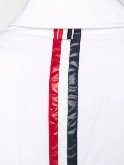 Thom Browne RWB stripe quilted Chesterfield overcoat