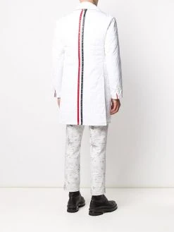 Thom Browne RWB stripe quilted Chesterfield overcoat