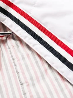 Thom Browne RWB stripe quilted Chesterfield overcoat