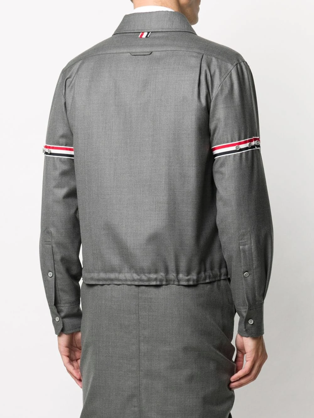 New β¨ Thom Browne Striped zip up shirt jacket shirt jackets of men π 4 Thom Browne striped zip-up shirt jacket