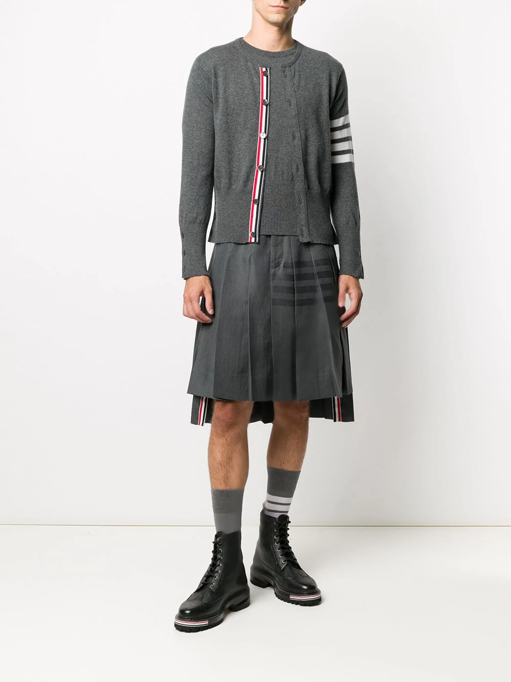 Flash Sale ❤️ Thom Browne 4 Bar crew neck cardigan cardigans of men ❤️ 2 Thom Browne 4-Bar crew neck cardigan