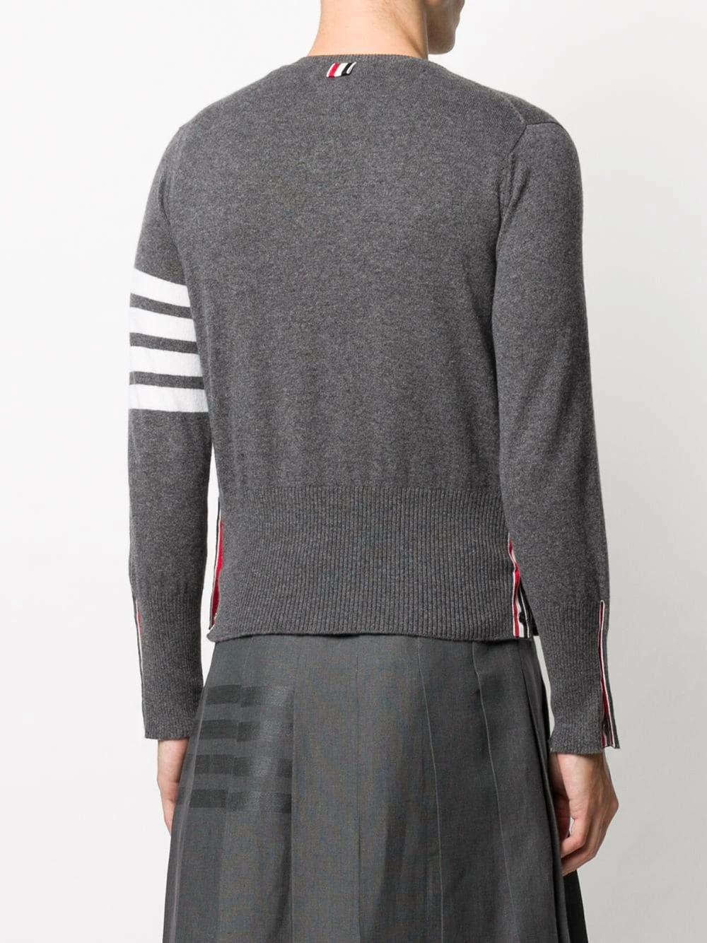 Flash Sale ❤️ Thom Browne 4 Bar crew neck cardigan cardigans of men ❤️ 4 Thom Browne 4-Bar crew neck cardigan