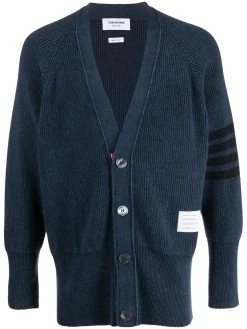 Thom Browne garment dyed 4-Bar cardigan
