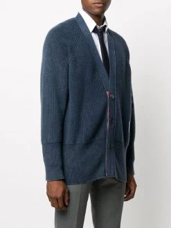 Thom Browne garment dyed 4-Bar cardigan
