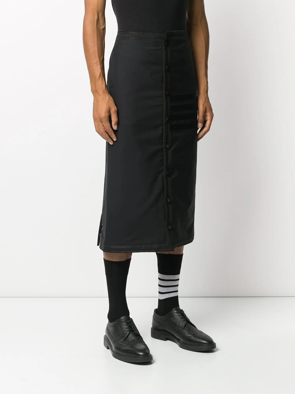 Top 10 β Thom Browne Mid length buttoned skirt shorts of men π 3 Thom Browne mid-length buttoned skirt