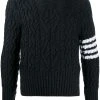 Thom Browne 4-Bar Aran cable knit jumper