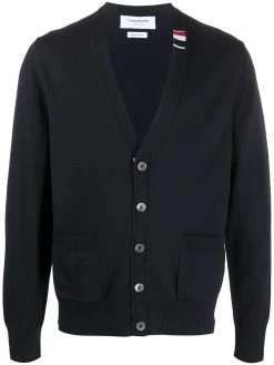 Thom Browne RWB stripe V-neck cardigan