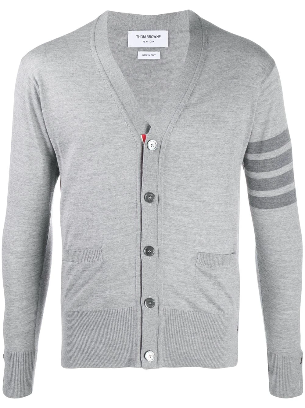 Best reviews of π― Thom Browne Rear stripe V neck merino cardigan sweatshirts & knitwear of men β 1 Thom Browne rear stripe V-neck merino cardigan