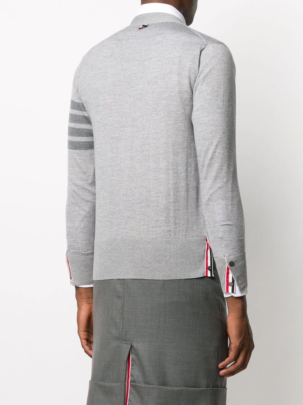 Best reviews of π― Thom Browne Rear stripe V neck merino cardigan sweatshirts & knitwear of men β 4 Thom Browne rear stripe V-neck merino cardigan