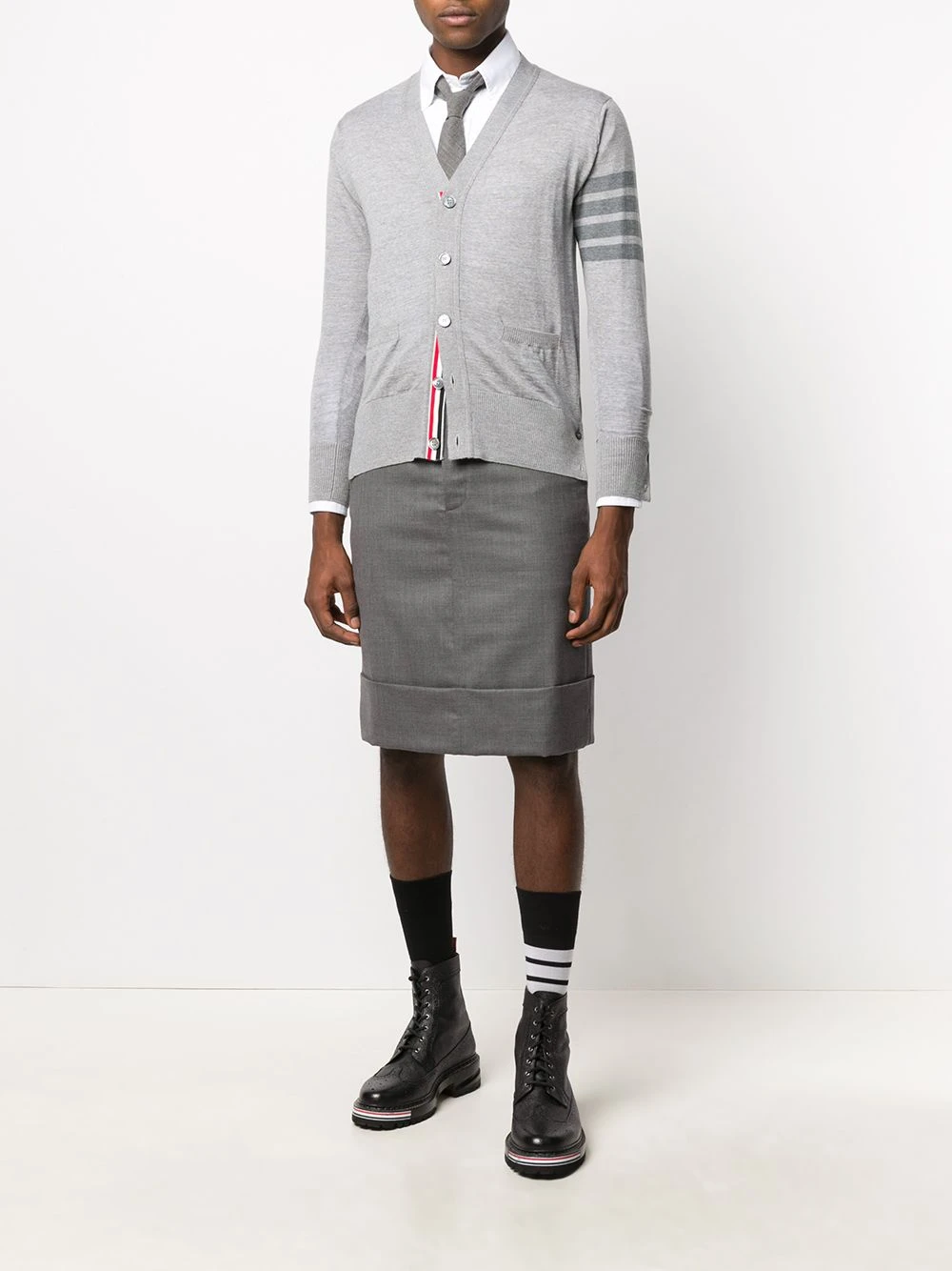 Best reviews of π― Thom Browne Rear stripe V neck merino cardigan sweatshirts & knitwear of men β 2 Thom Browne rear stripe V-neck merino cardigan