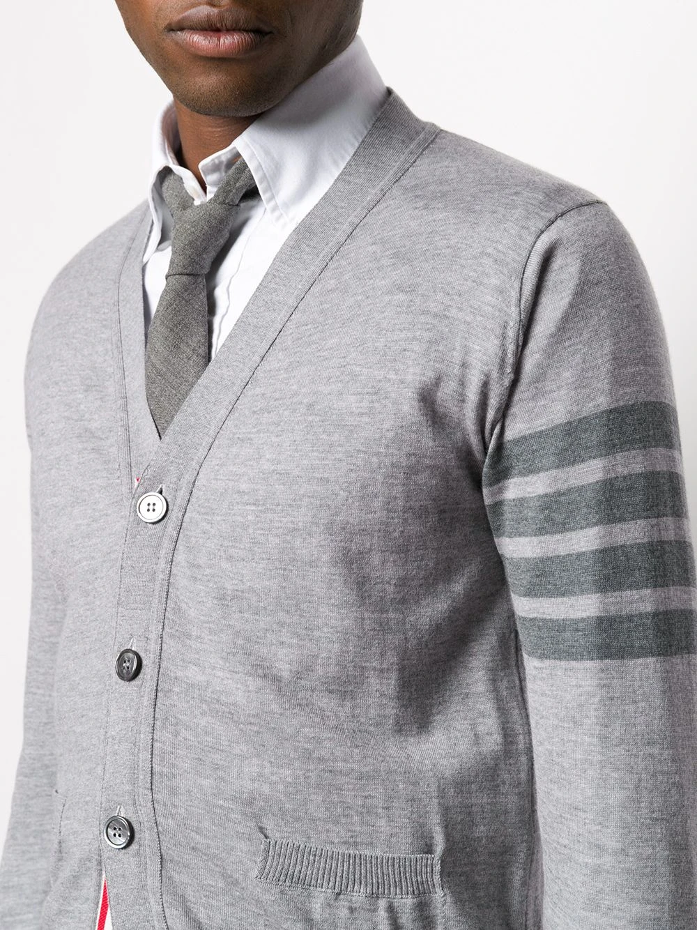 Best reviews of π― Thom Browne Rear stripe V neck merino cardigan sweatshirts & knitwear of men β 5 Thom Browne rear stripe V-neck merino cardigan