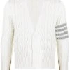Thom Browne 4-Bar Aran cable knit cardigan