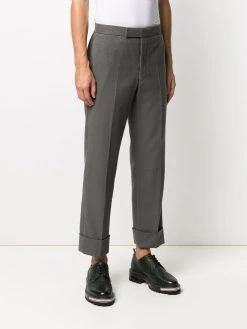 Thom Browne backstrap side-stripe cotton trousers