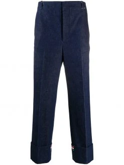 Thom Browne deconstructed washed denim tailored trousers