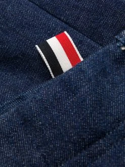 Best Sale ⌛ Thom Browne Deconstructed washed denim tailored trousers regular & straight-leg ✨ jeans of men 🧨 12 Thom Browne deconstructed washed denim tailored trousers