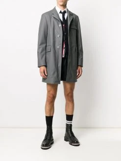 Thom Browne rubberised wool Chesterfiled coat