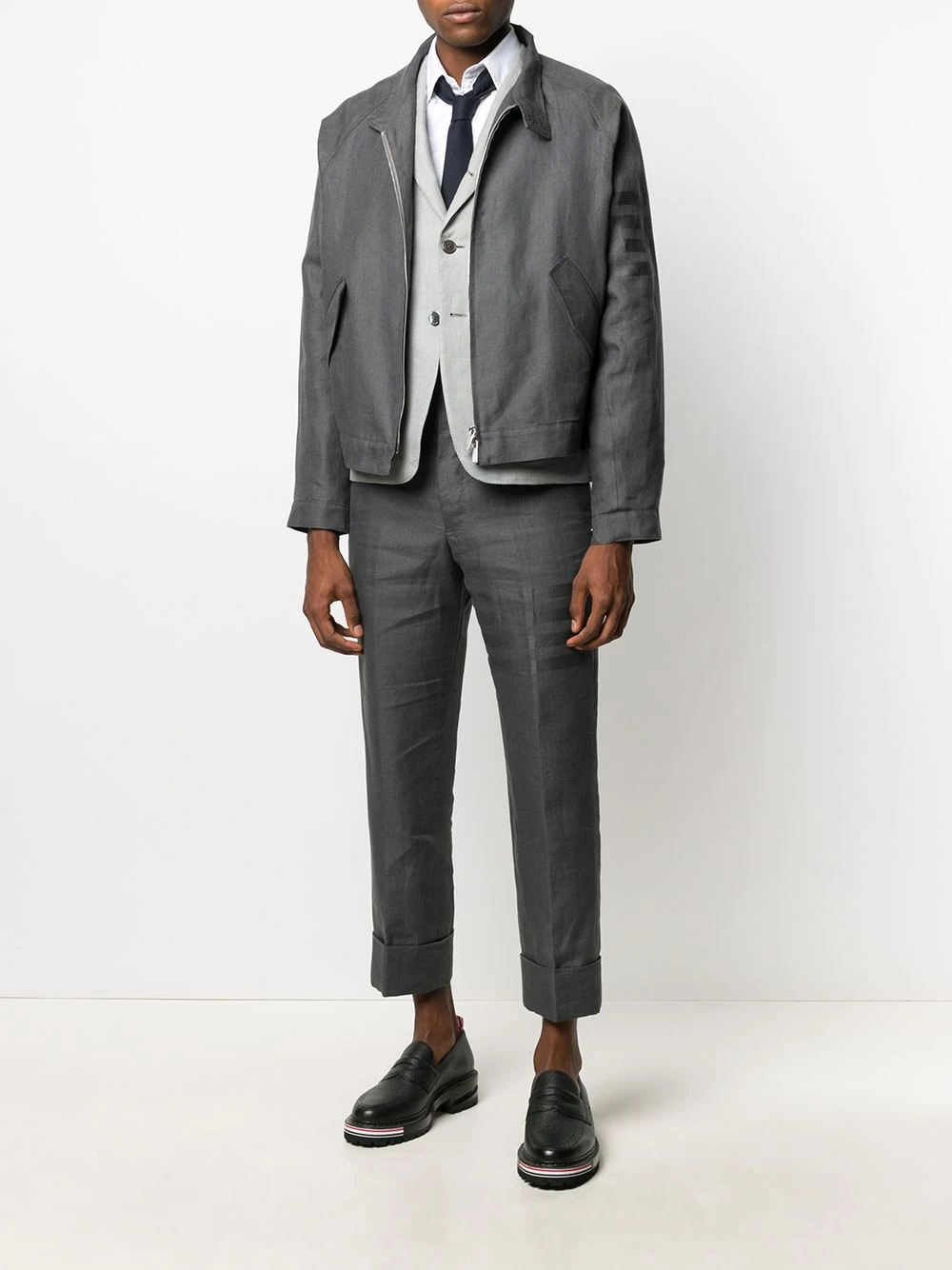 Top 10 β¨ Thom Browne Raglan zip front jacket lightweight jackets of men π 2 Thom Browne raglan zip-front jacket