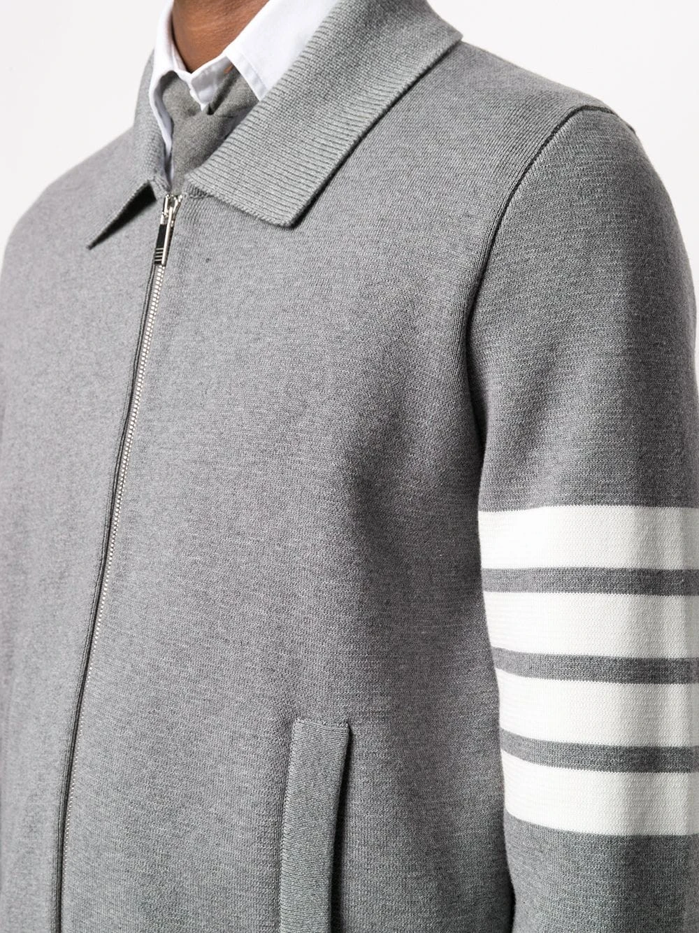 Best Pirce ⌛ Thom Browne 4 Bar zip up bomber jacket bomber jackets of men ✔️ 5 Thom Browne 4-Bar zip-up bomber jacket