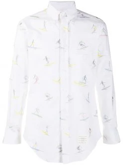 Thom Browne Surfer icon embroidery Oxford shirt