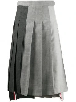 Thom Browne Fun-Mix pleated wool skirt