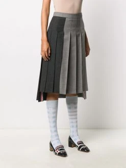 Thom Browne Fun-Mix pleated wool skirt