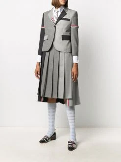 Thom Browne Fun-Mix pleated wool skirt