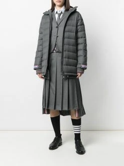 Thom Browne 120s twill funnel neck coat
