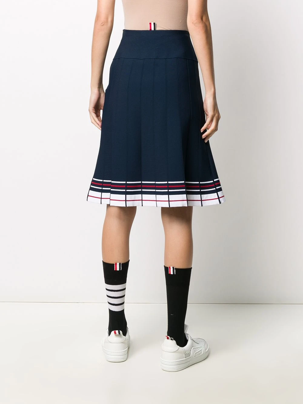 New π Thom Browne Stripe print box pleat skirt pleated skirts of women π 4 Thom Browne stripe-print box-pleat skirt