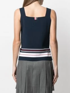 Thom Browne stripe-edge sleeveless top