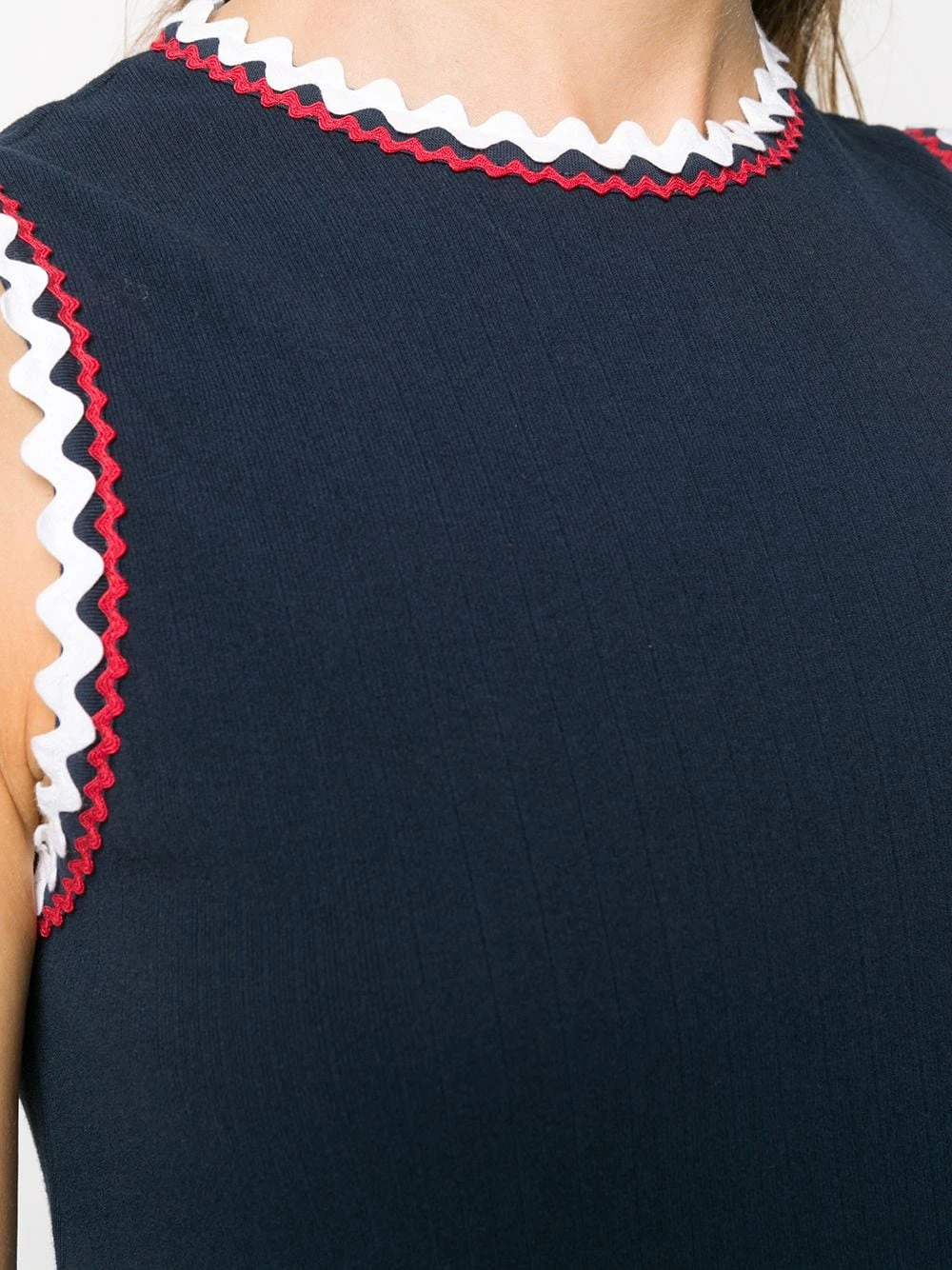 Wholesale ⌛ Thom Browne Zigzag trim shift😀 dress day dresses of women 🧨 5 Thom Browne zigzag-trim shift dress