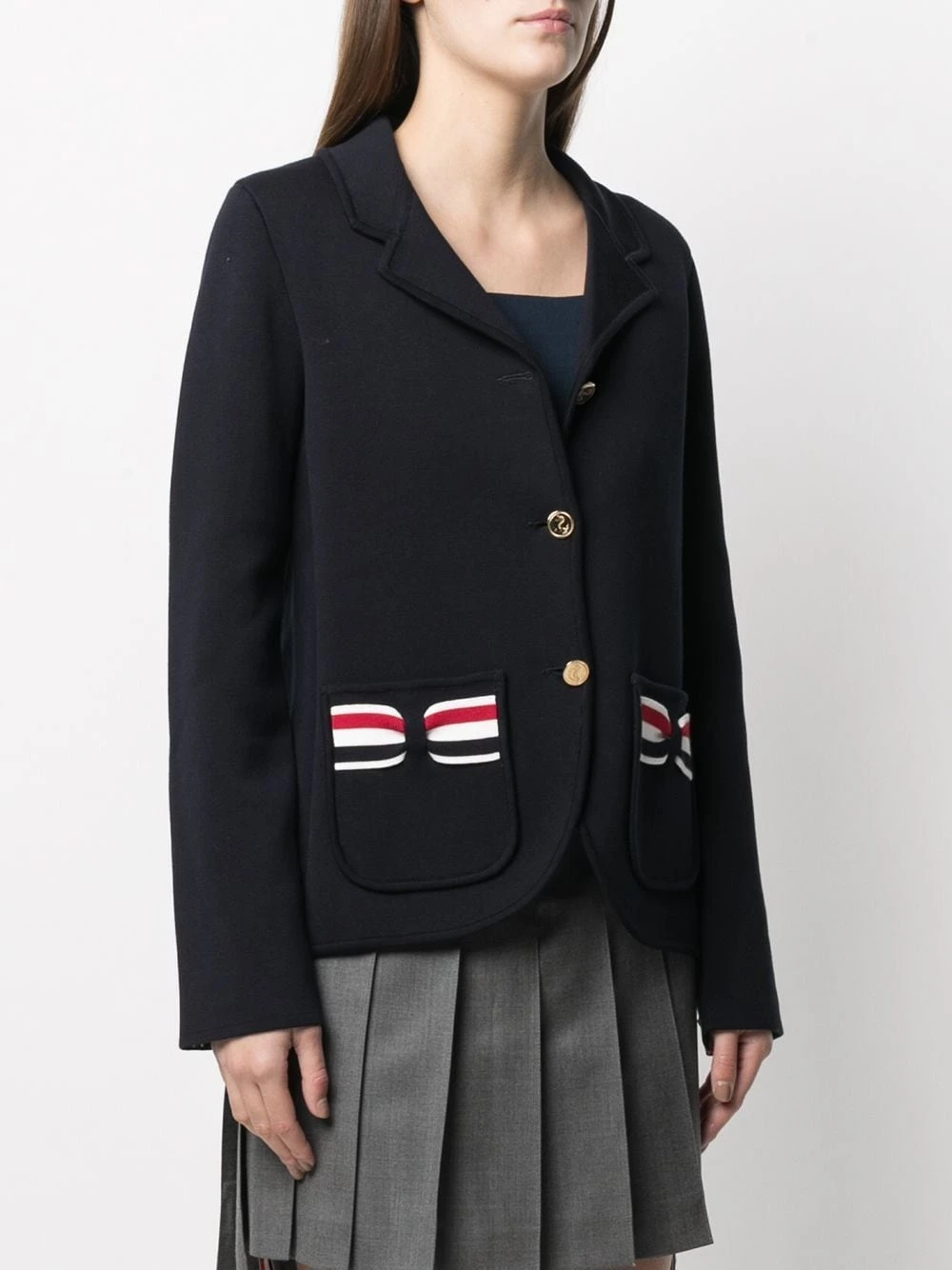 Best reviews of π₯ Thom Browne RWB bow single breasted jacket fitted jackets of women β 3 Thom Browne RWB-bow single-breasted jacket