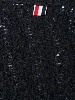 Deals ✔️ Thom Browne 4 Bar boucle cable cardigan knits of women ⌛ 9 Thom Browne 4-Bar boucle cable cardigan