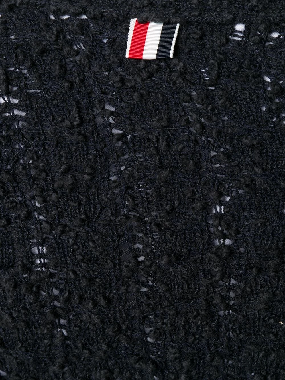 Deals ✔️ Thom Browne 4 Bar boucle cable cardigan knits of women ⌛ 5 Thom Browne 4-Bar boucle cable cardigan