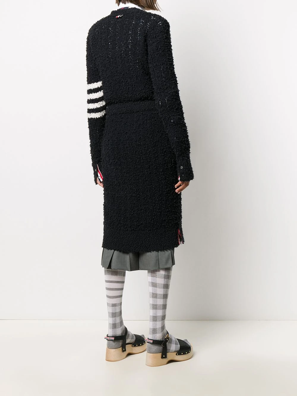 Deals ✔️ Thom Browne 4 Bar boucle cable cardigan knits of women ⌛ 4 Thom Browne 4-Bar boucle cable cardigan