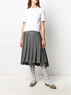 Thom Browne square neck ribbed-knit top
