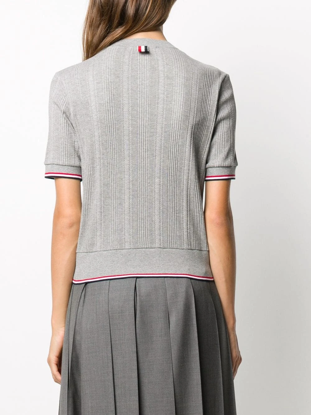 Outlet β Thom Browne Square neck ribbed knit top knitted tops of women π 4 Thom Browne square neck ribbed-knit top