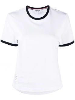 Thom Browne asymmetric hem short-sleeve T-shirt