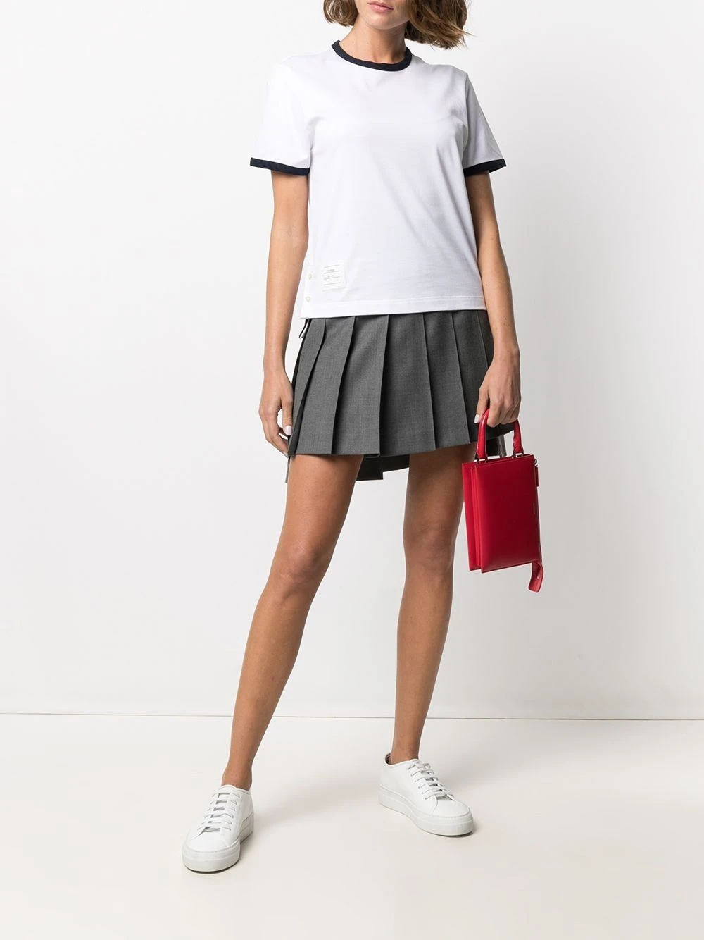 Top 10 β¨ Thom Browne Asymmetric hem short sleeve T shirt knits of women π₯° 2 Thom Browne asymmetric hem short-sleeve T-shirt