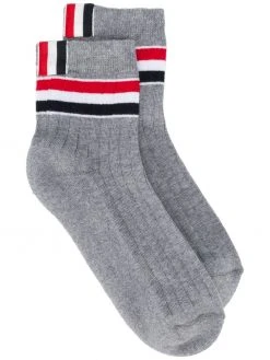Thom Browne stripe-print athletic ankle socks