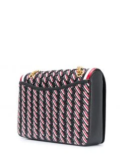 Thom Browne woven logo fold-over shoulder bag