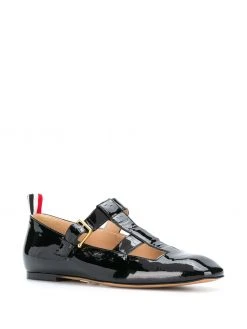 Thom Browne strappy patent ballerina shoes