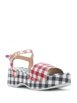 Thom Browne gingham check clog sandals