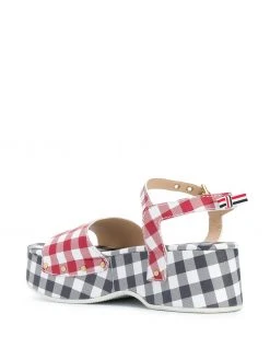 Thom Browne gingham check clog sandals