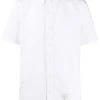 Thom Browne logo-patch short-sleeve shirt
