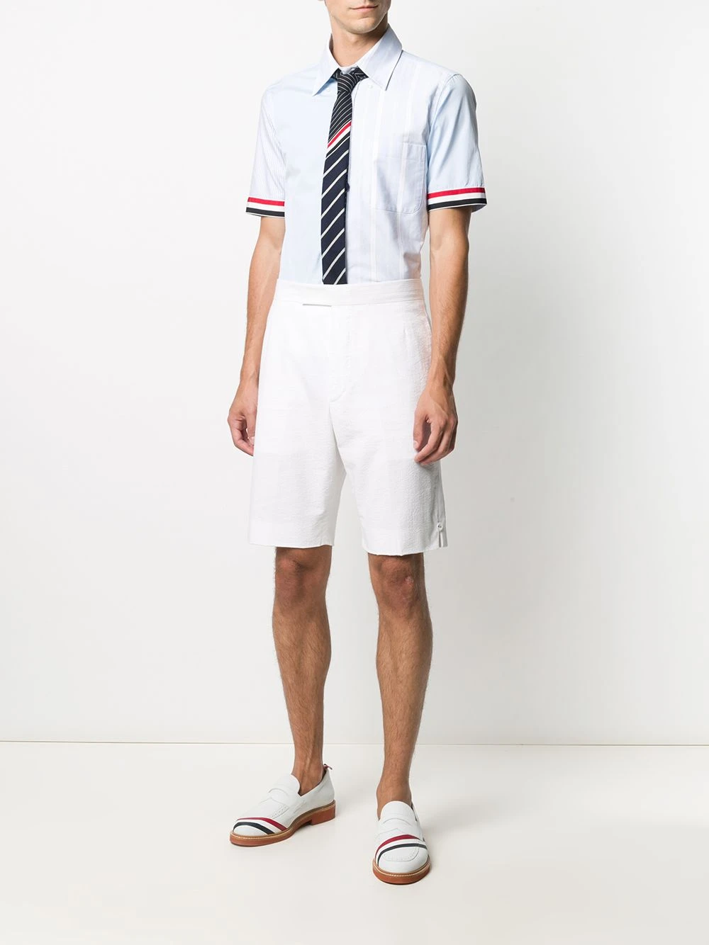 Budget π Thom Browne RWB stripe short sleeve shirt shirts of men β€οΈ 2 Thom Browne RWB-stripe short sleeve shirt